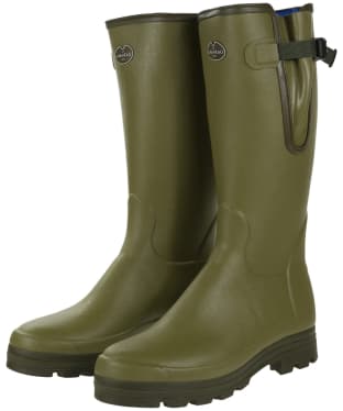 Men's Le Chameau Vierzonord Neoprene Lined Tall Wellington Boots - 43 cm calf - Green