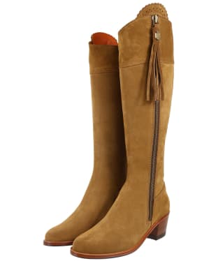 Women's Fairfax & Favor Tall Heeled Regina Boots - Tan Suede