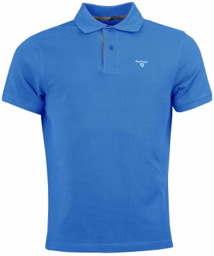 Men's Barbour Tartan Pique Polo Shirt - Delft Blue