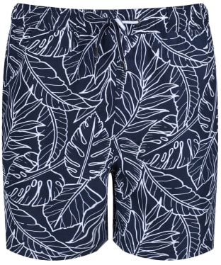 Men's Crew Clothing Linear Leaf Swim Shorts - Navy