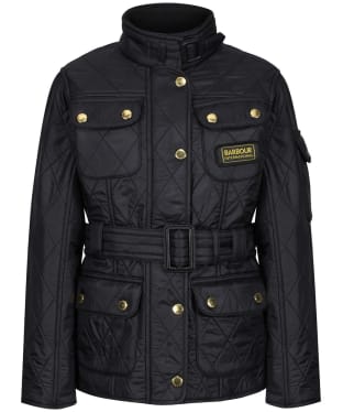Girl's Barbour International Quilted Jacket, 10-15yrs - Black