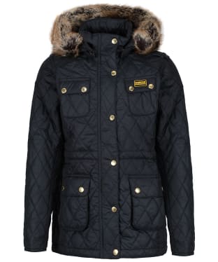 Girl's Barbour International Enduro Quilted Jacket, 2-15yrs - Black