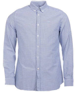 8 Medium Basic Editions Boys Long Sleeve Shirt Tattersall Plaid Blue