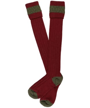 Pennine Byron Wool Rich Shooting Socks - Burgundy