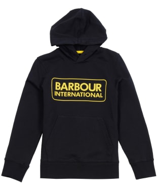 Boy’s Barbour International Large Logo Hoodie, 10-15yrs - Black