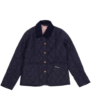 Girl's Barbour Summer Liddesdale Quilted Jacket, 2-9yrs - Navy / Pale Coral