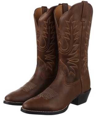 Women’s Ariat Heritage Western Leather Boots - Distressed Brown