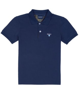 Boy’s Barbour Tartan Polo Shirt, 6-9yrs - Navy