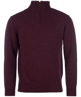 Men's Barbour Essential Wool Half Zip Sweater - Merlot