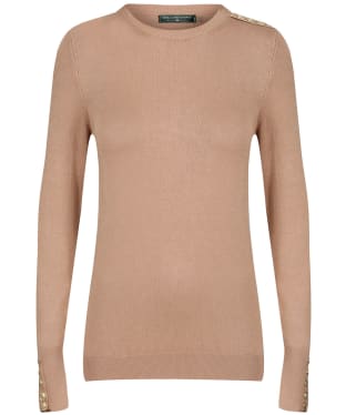 Women’s Holland Cooper Buttoned Knit Crew Neck - Dark Camel