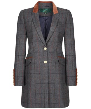 Women’s Holland Cooper Kempton Long Tweed Coat - Mid Blue Check