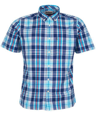 Men’s Barbour Madras 9 S/S Tailored Shirt - Navy Check