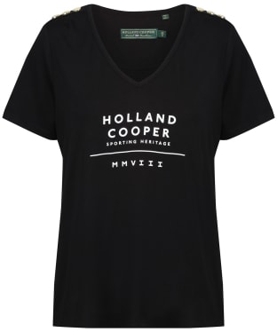 Women’s Holland Cooper Serif Vee Tee - Black