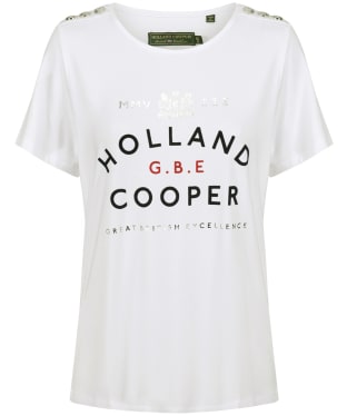 Women’s Holland Cooper GBE Flock Logo Tee - Optic White