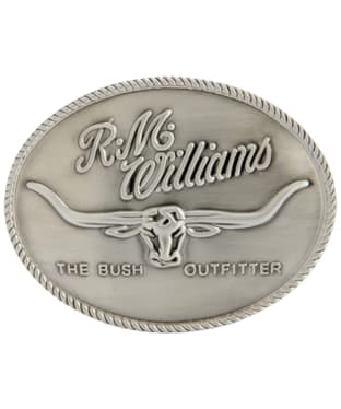 R.M. Williams Logo Nickel Belt Buckle - Silver