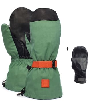Howl Network Waterproof Quilted Velcro Closure Mittens - Green