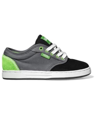 Vans Preston Youth Lace-Up Suede Skate Shoes - Black / Pewter / Green