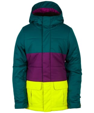Girl's 686 Polly Snowboard Ski Insulated Waterproof Jacket - Jade Colourblock