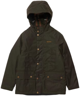 Boy’s Barbour Hooded Beaufort Wax Jacket - 10-15yrs - Olive