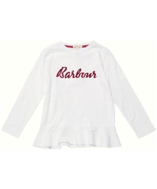 Girl's Barbour Rebecca Frill L/S Tee - 6-9yrs - White