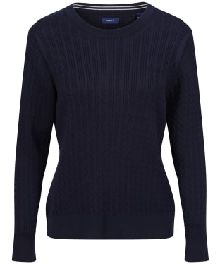 Women’s GANT Cable C-Neck Sweater - Evening Blue