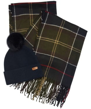 Women’s Barbour Dover Beanie & Hailes Scarf Gift Set - Barbour Classic