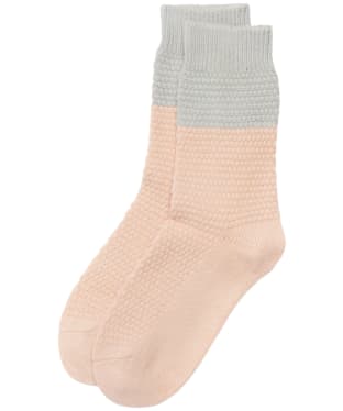 Women’s Barbour Colour Block Texture Socks - Pink