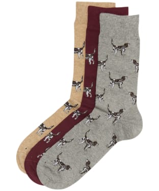 Men’s Barbour Pointer Dog Socks Gift Box - Winter Red