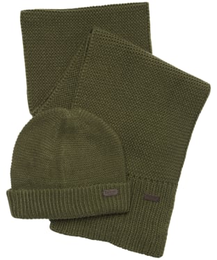 Men’s Barbour Wingate Beanie & Scarf Gift Set - Olive
