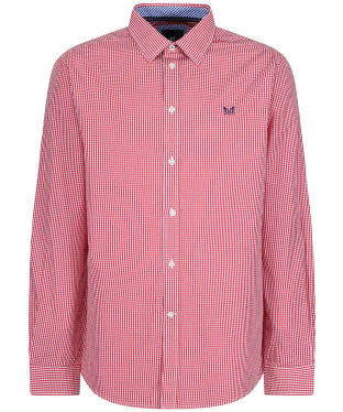 Men’s Crew Clothing Micro Gingham Classic Fit Shirt - Red