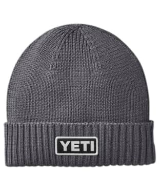 YETI Logo Wool Blend Knitted Beanie Hat - Grey