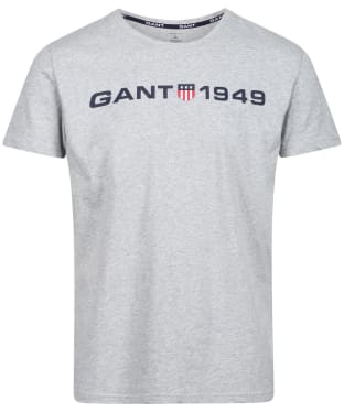 Men’s GANT Retro Shield Crew Neck T-Shirt - Light Grey Melange