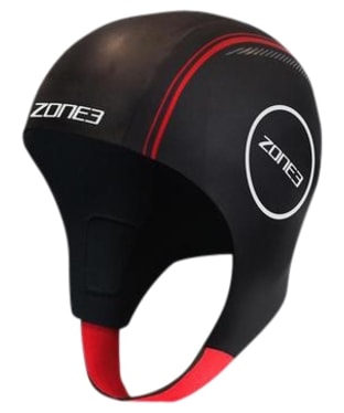 Zone3 Neoprene Chin Strap Swim Cap - Black / Red
