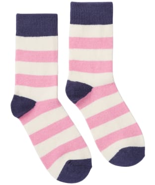 Women's Joules Striped Bed Socks - Light Pink
