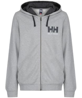 Men's Helly Hansen Logo Full Zip Organic Cotton Hoodie - Grey Melange