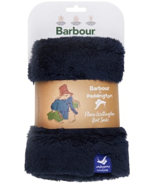 Children's Barbour Fleece Wellington Boot Socks - Navy
