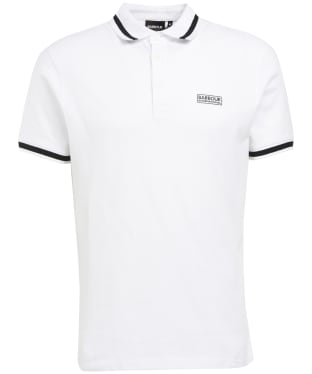 Men’s Barbour International Grid Tipped Polo Shirt - White / Black