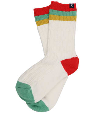 Women's Joules Cable Trussell Socks - Cream