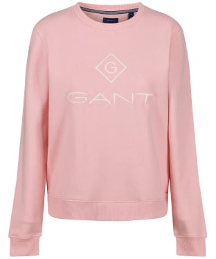 Women’s GANT Lock Up Logo Crew Neck Sweatshirt - Preppy Pink