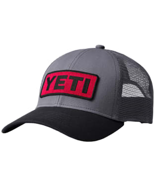 YETI Logo Badge Trucker Cap - Black / Harvest Red