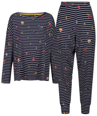 Women’s Joules Dreamley Long Sleeve Jersey Pyjama Set - Nordic Xmas
