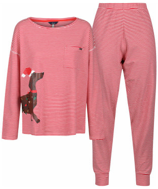 Women’s Joules Dreamley Long Sleeve Jersey Pyjama Set - Red Sausage Dog