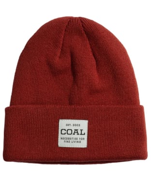 Coal The Uniform Fine Rib Knit Cuffed Mid Beanie - Rust