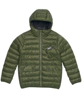 Boy’s Barbour International Ouston Hooded Quilted Jacket, 6-9yrs - Olive