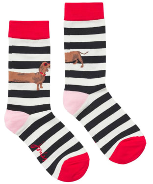 Women’s Joules Excellent Everyday Single Socks - Cream Sausage Dog