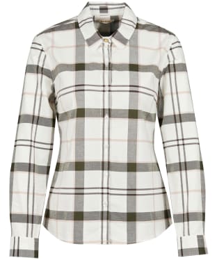 Women's Barbour Alena Shirt - Olive / Pink Check