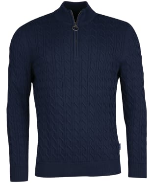 Men's Barbour Cable Knit Half Zip - Navy