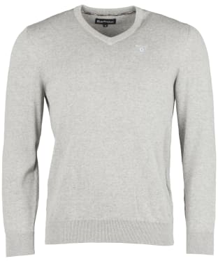 Men's Barbour Organic V-Neck Sweater - Grey Marl