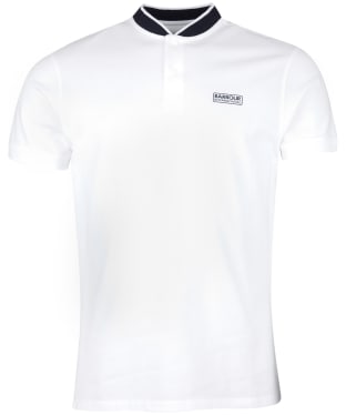 Men’s Barbour International Tipped Sports Collar Polo Shirt - WHITE/NIGHT SKY