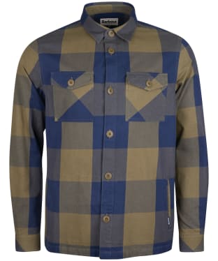Men's Barbour Essential Check Overshirt - Ivy Green